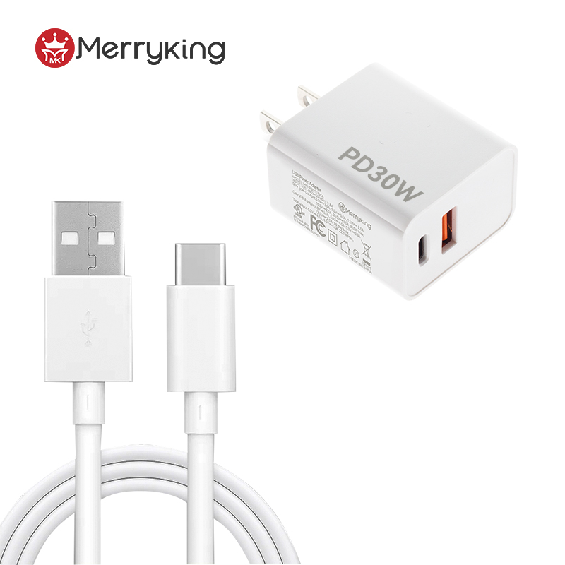 Πρότυπος Φορτιστής Ηνωμένων Πολιτειών 30W PD Γρήγορης Φόρτισης με Διπλές Θύρες