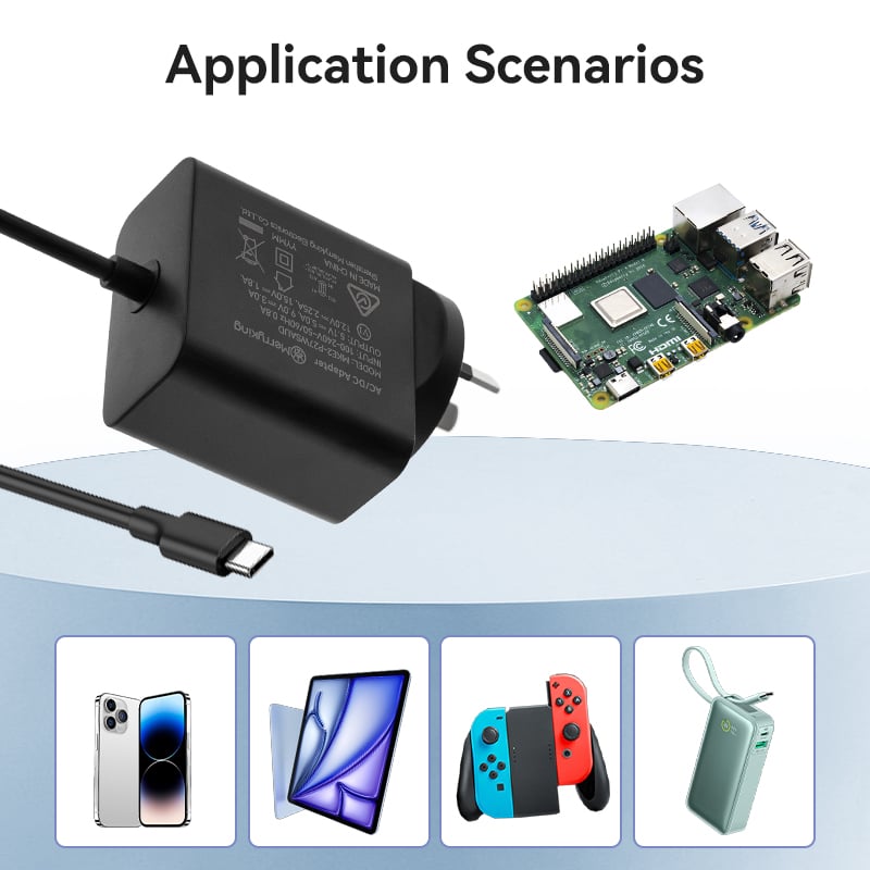 AU Type 27W 9V 3A Raspberry Pi Type Charger