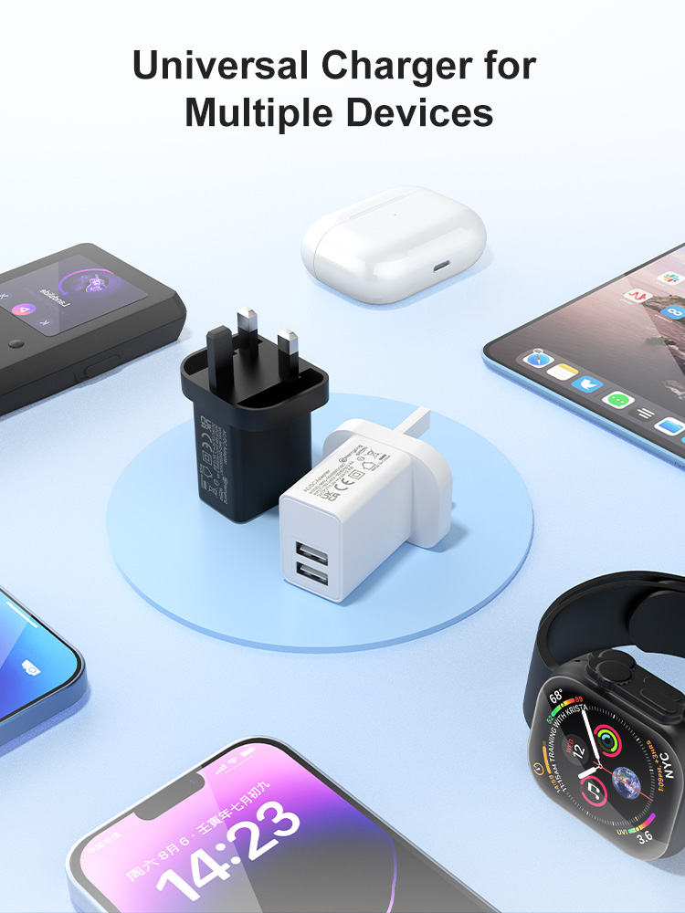 UK Plug 5V 1000mA USB A Wall Charger