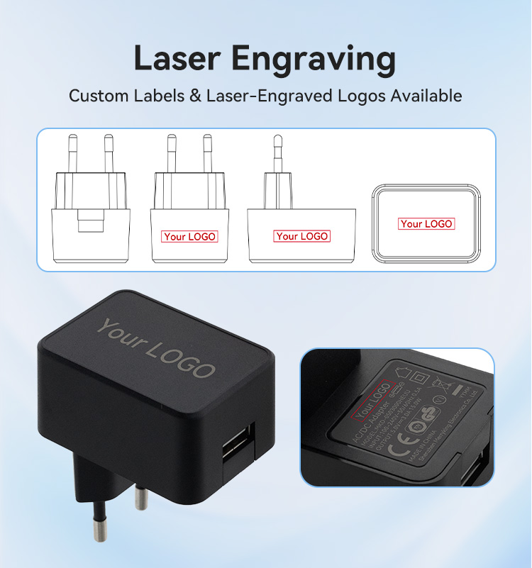 EU Plug 5V 2.5A Wall Mounted USB Charger