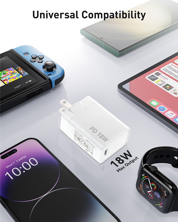 Interchangeable Plug Type-c 18W Fast Charger