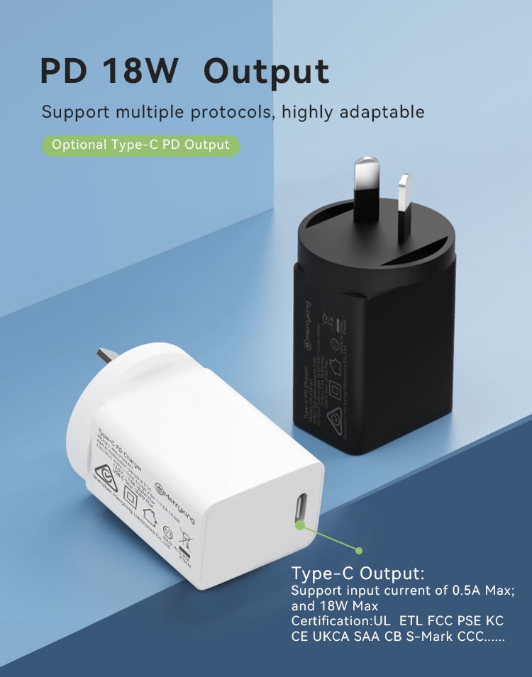 AU Plug Type-c 18W Fast Charger
