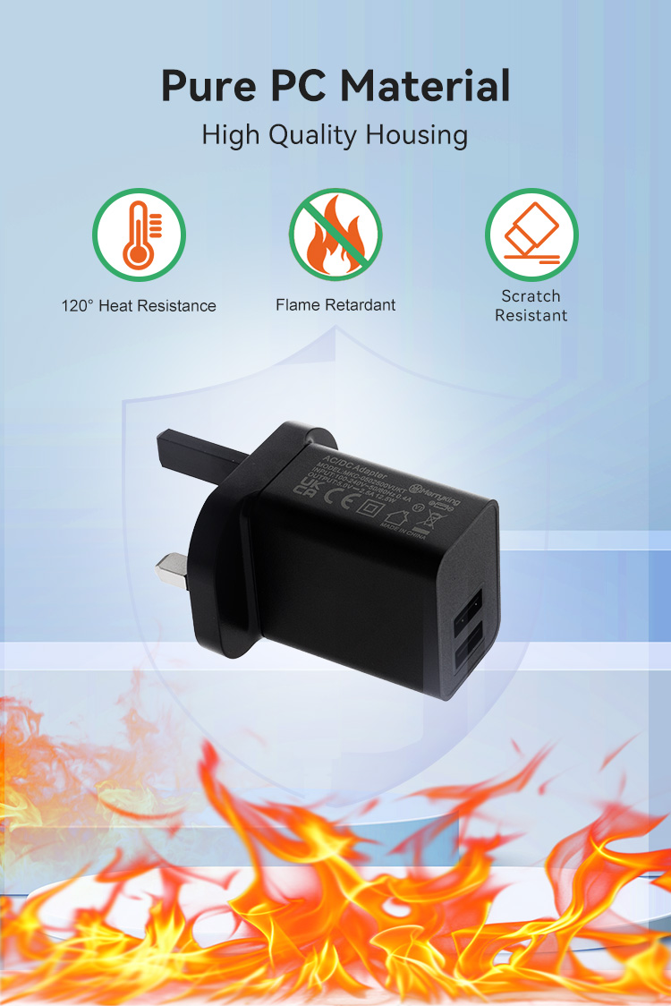UK Plug 5V 1000mA USB A Wall Charger