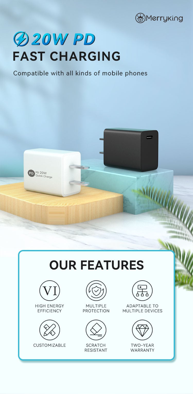 US Plug Single Type-c 20W PD Charger