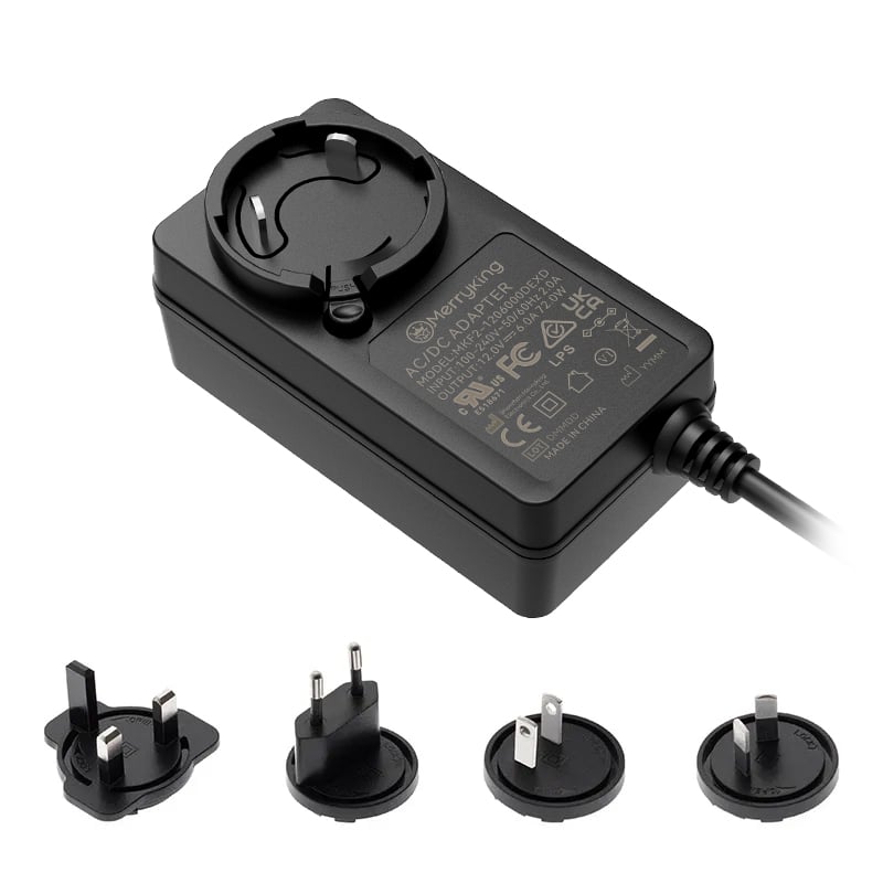 12V 6A Interchangeable Plug Power Adapter