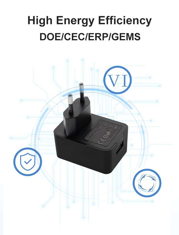 EU Plug 5V 2.5A Wall Mounted USB Charger