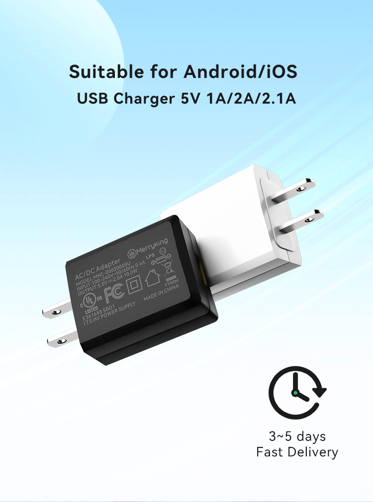 American Standard 5Volt 2.1Amp Black USB A Charger