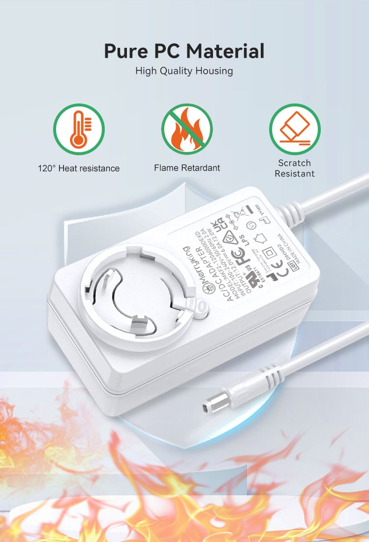 12V 6A Interchangeable Plug Power Adapter