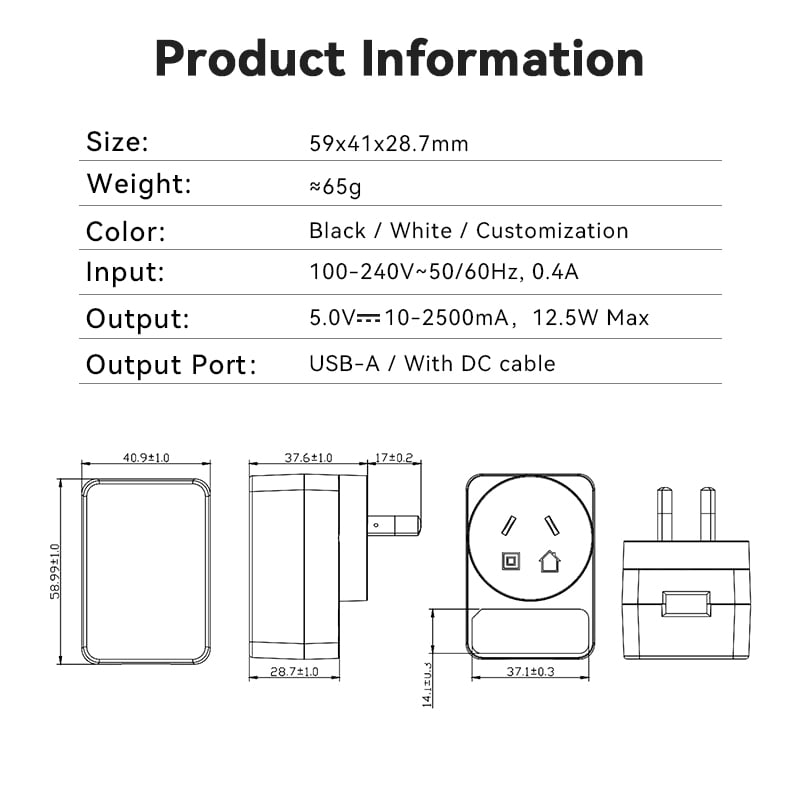 5V 1A Medical Grade Power Adapter