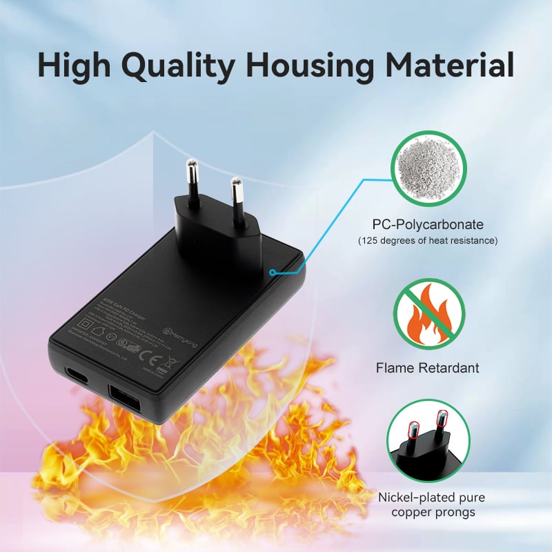 European Plug 65W GaN Ultra Thin Type C Charger