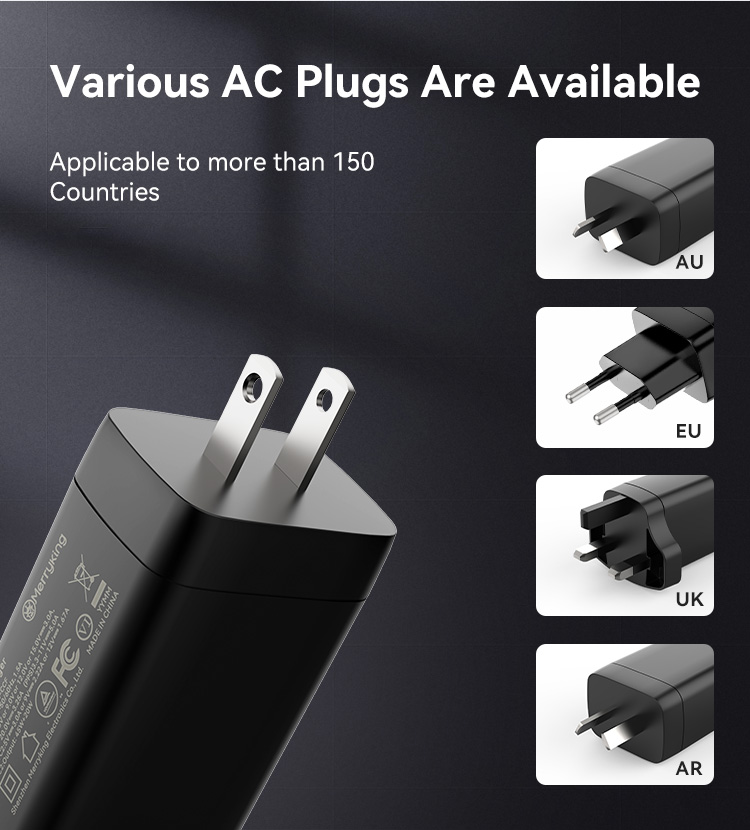 American Plug 65W GaN 3 in 1 Fast Charger