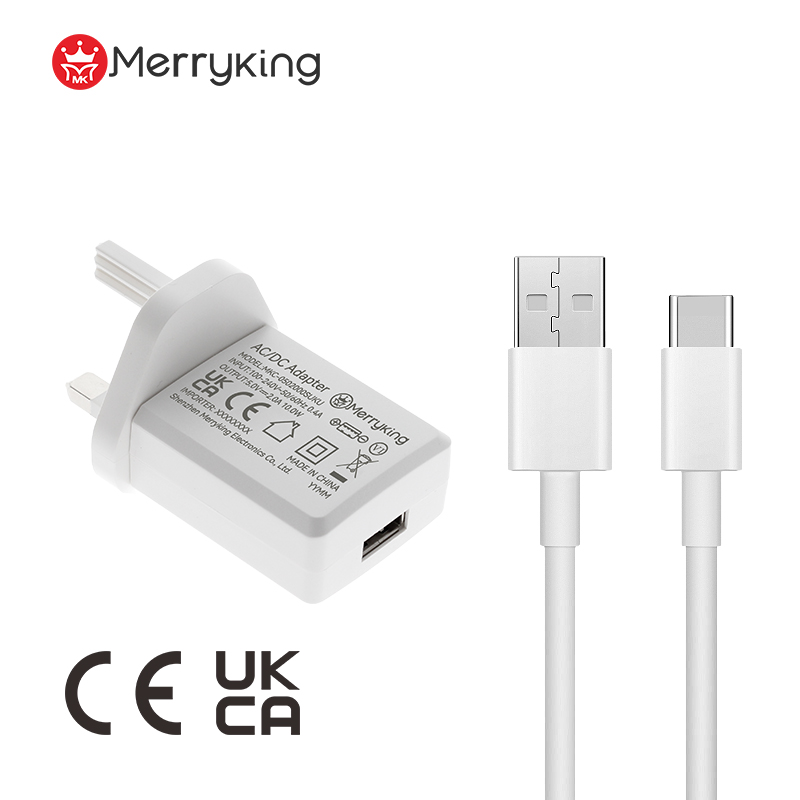 Káblový nabíjač USB A 5 V 3000 mA, britský štandard