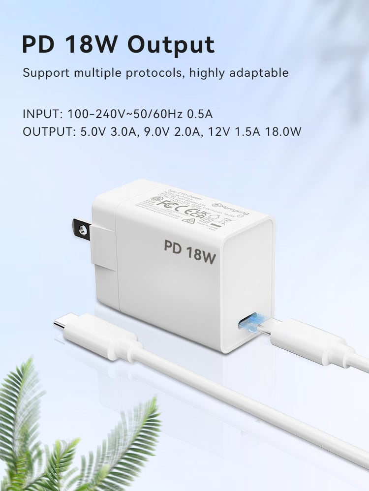 Interchangeable Plug Type-c 18W Fast Charger