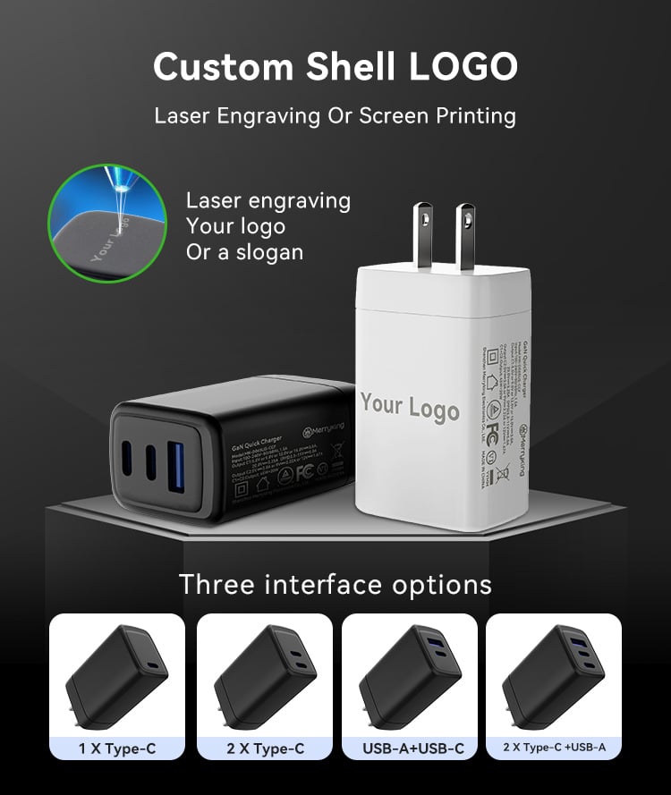 American Plug 65W GaN 3 in 1 Fast Charger