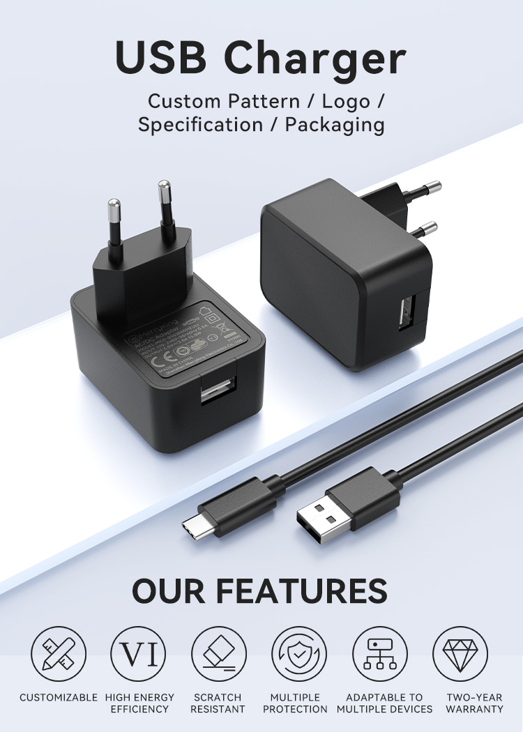 EU Plug 5V 2.5A Wall Mounted USB Charger