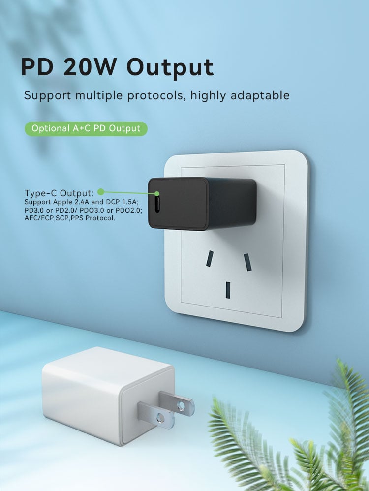 US Plug Single Type-c 20W PD Charger