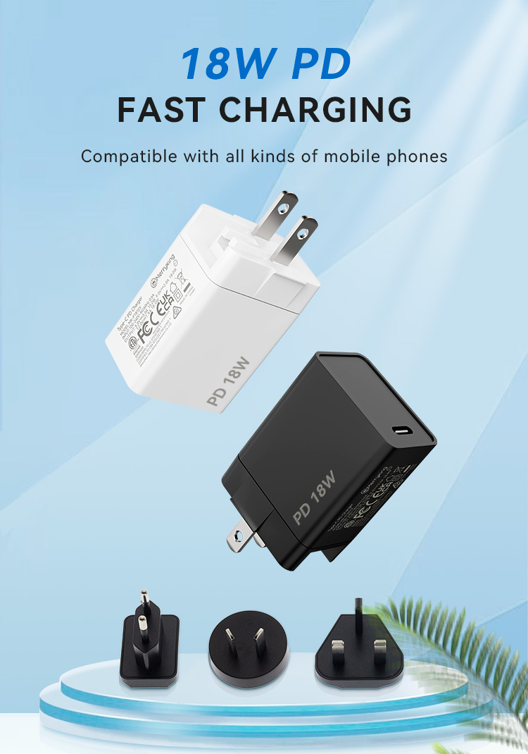 Interchangeable Plug Type-c 18W Fast Charger
