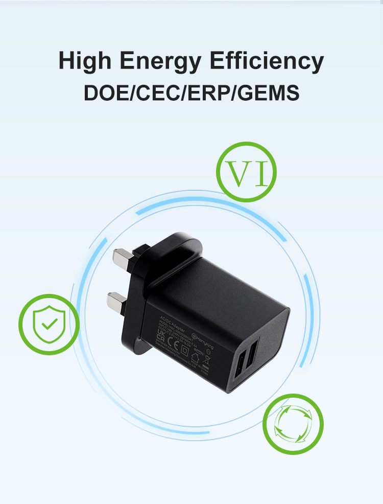 UK Plug 5V 1000mA USB A Wall Charger