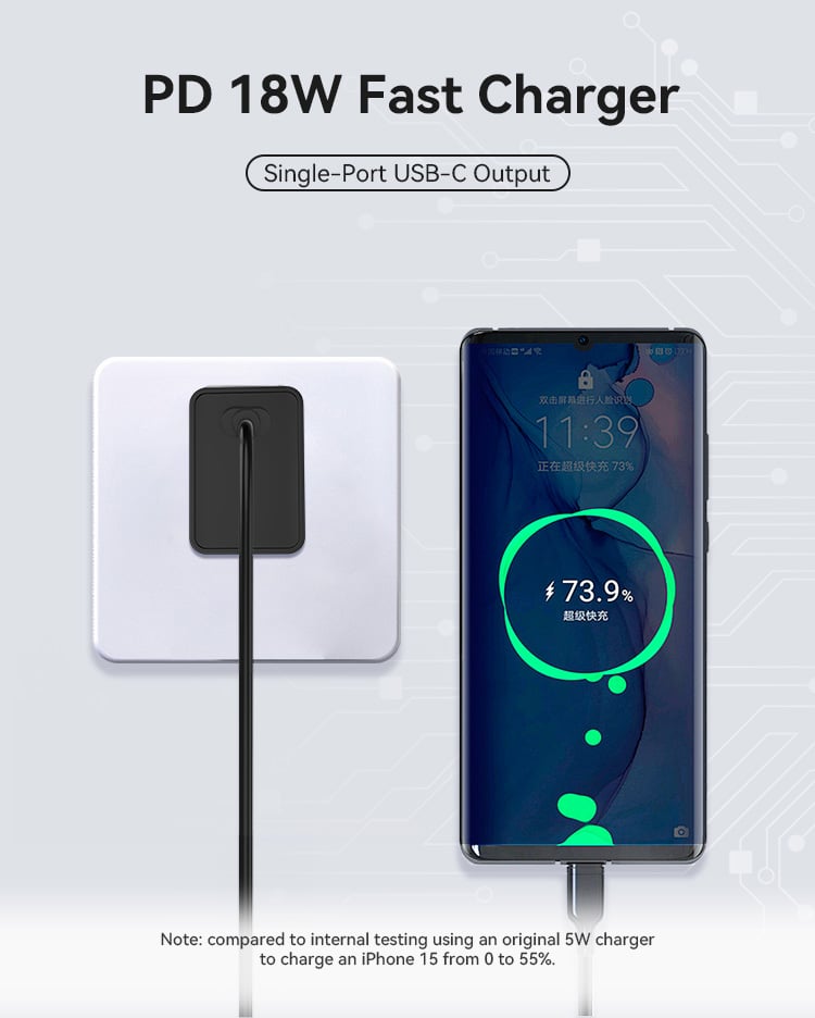 Interchangeable Plug Type-c 18W Fast Charger