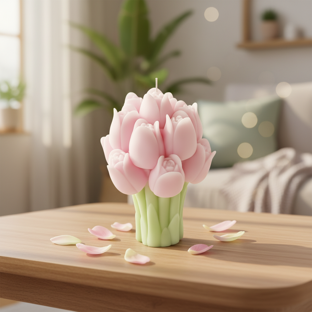HOT Tulips Candle Mold for Candle Making 3D Silicone Mold for Resin Casting DIY Plaster Polymer