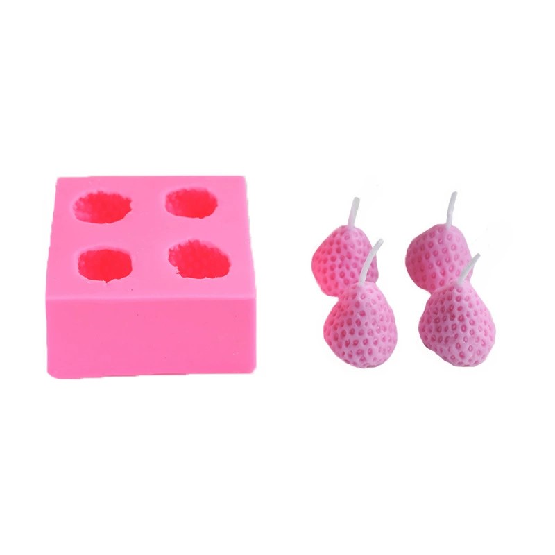 HOT Food Grade Silicone strawberry candle mold Easy to demold candle making molds for making aromatherapy candles
