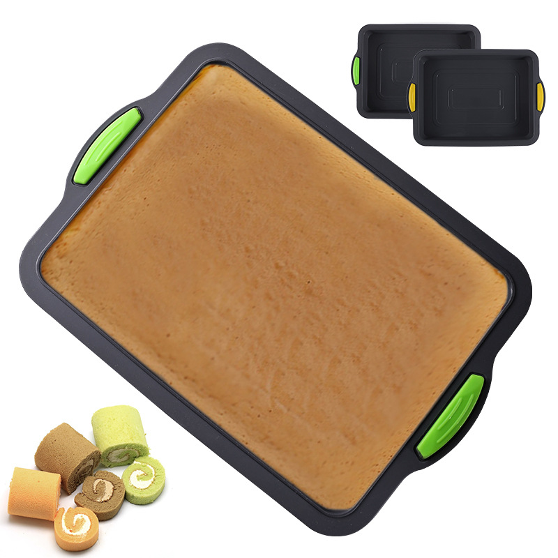 HOT Kitchen Non-Stick Silicone Square Cake and Brownie Pan with Easy Grip Steel Frame Handles Easy to Release