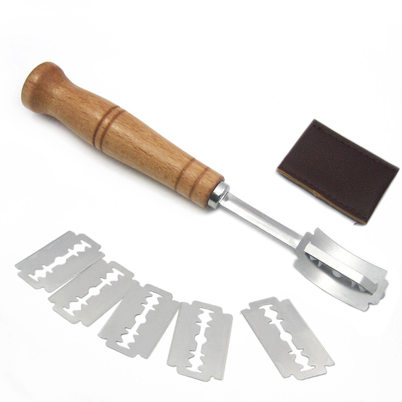 HOT Stainless steel bread repair knife wood handle dough splitting method stick bread cutting knife