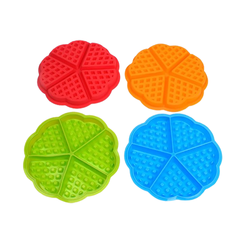 HOT 5 cavities Love shape Silicone Waffle Bread Baking Tray Non Stick Silicone Cake Baking Sheet