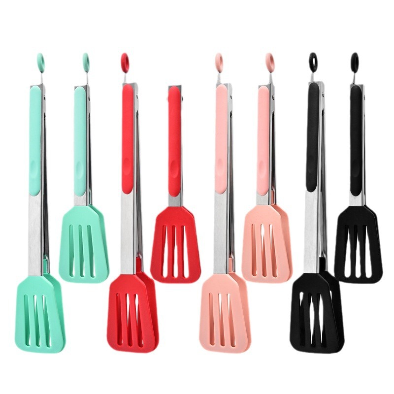 HOT Non stick Silicone Shovel clamp egg turner flipper spatula clamp for frying steaksteak, bread and eggs