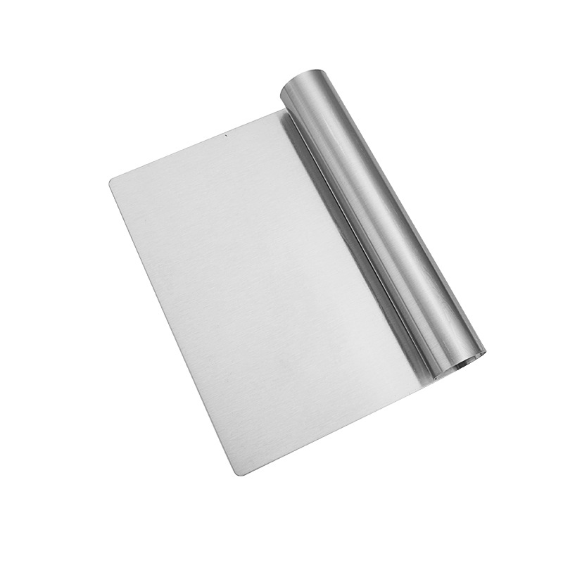 HOT Stainless Steel Dough Scraper metal crafted square pastry scraper with wooden handle