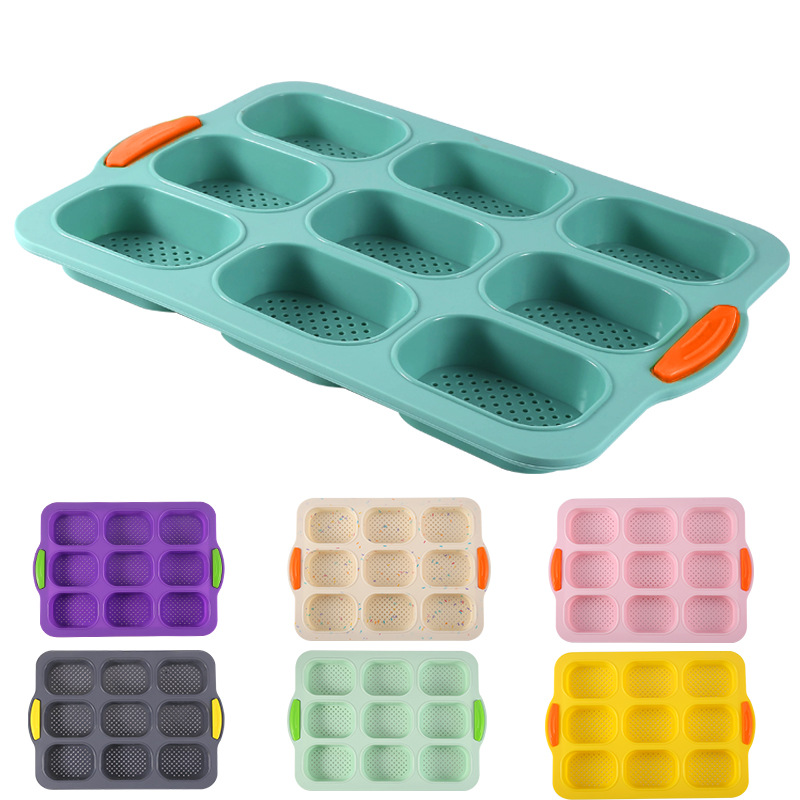 HOT Reusable Non-Stick Perforated French Stick Loaf Tins Silicone baguette bread mold