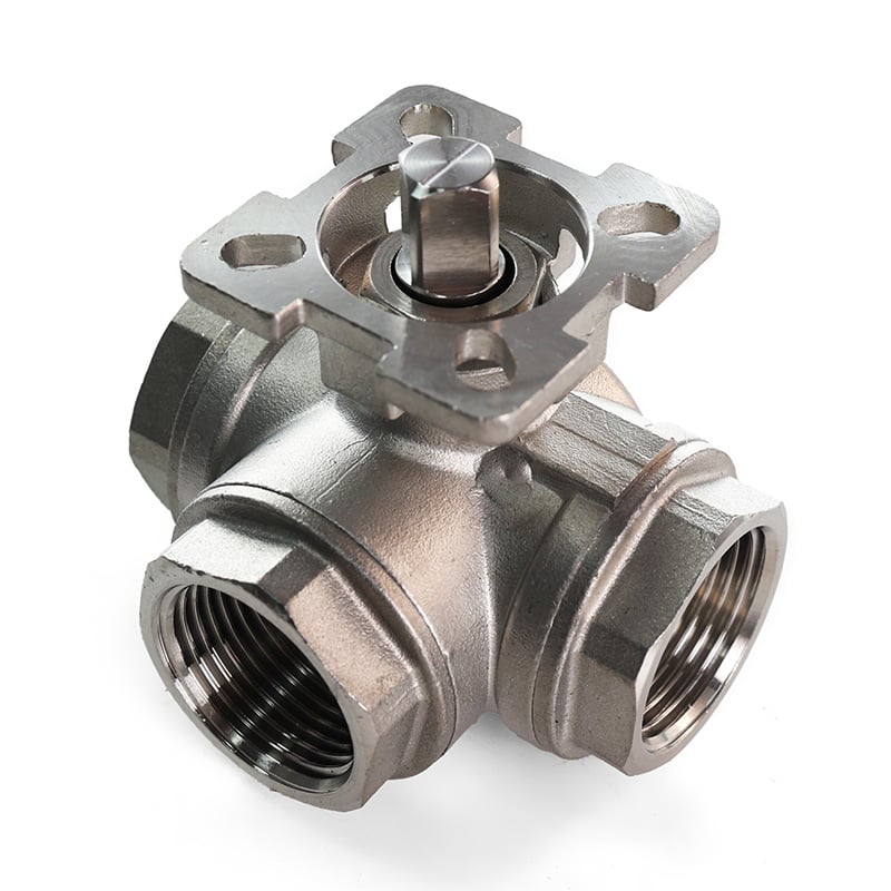 DN25 3-Way Threaded Ball Valve 150LB | Air/Water Flow Control | T-Port/L-Port for Automation Systems | Manual/Actuated Options