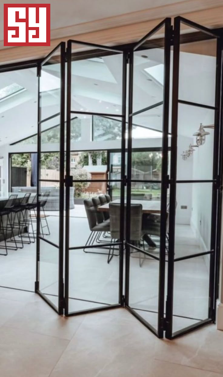 Why are steel folding doors suitable for large openings?
