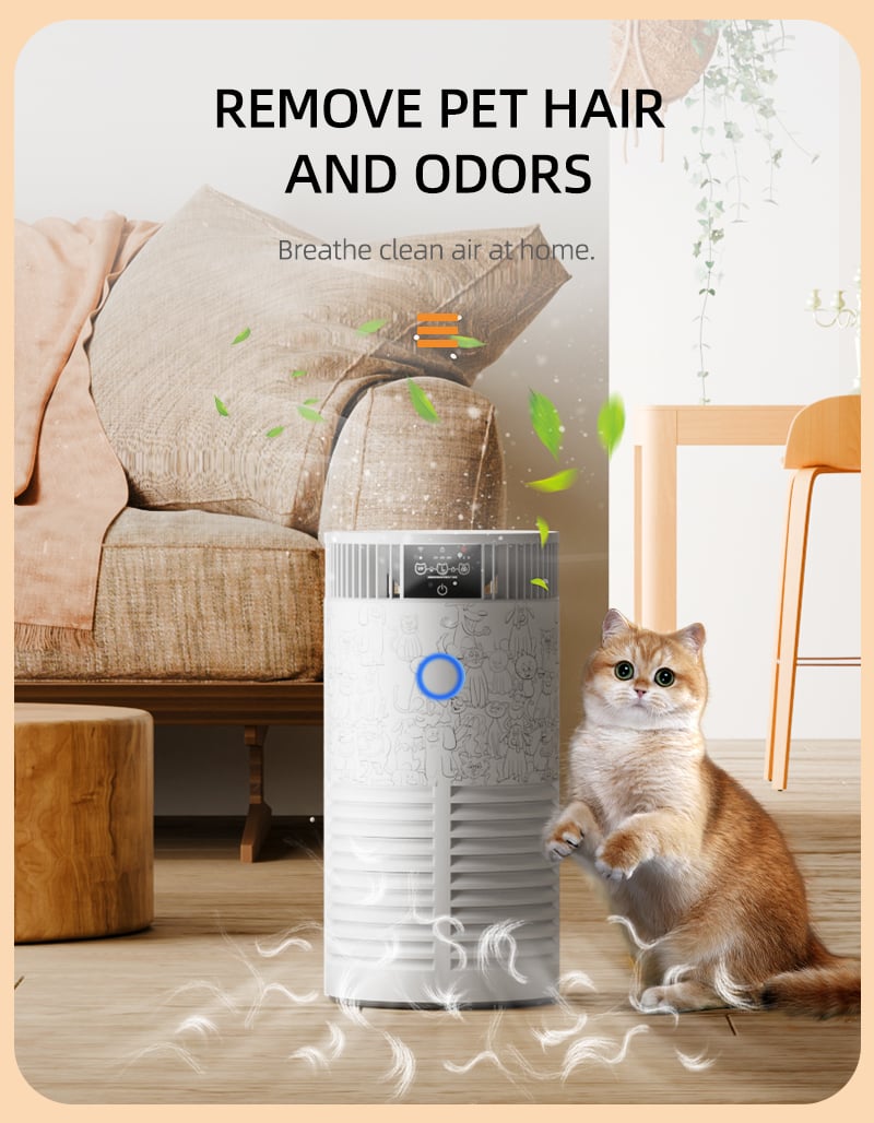 Remove Pet Hair Air Purifier with UV-C Indicator factory