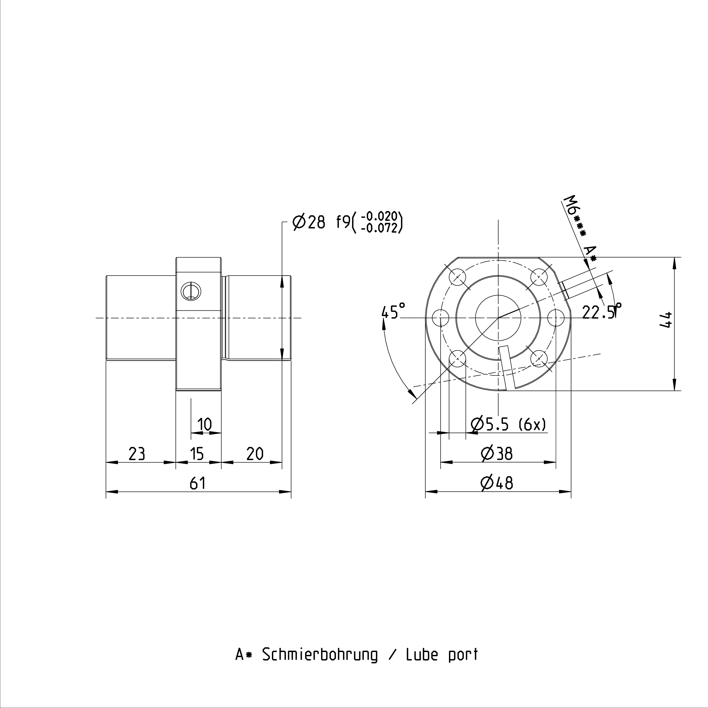 R151206055 Internal Circulation Design Ball Nut Rexroth SEM-E-C Ball Nut manufacture
