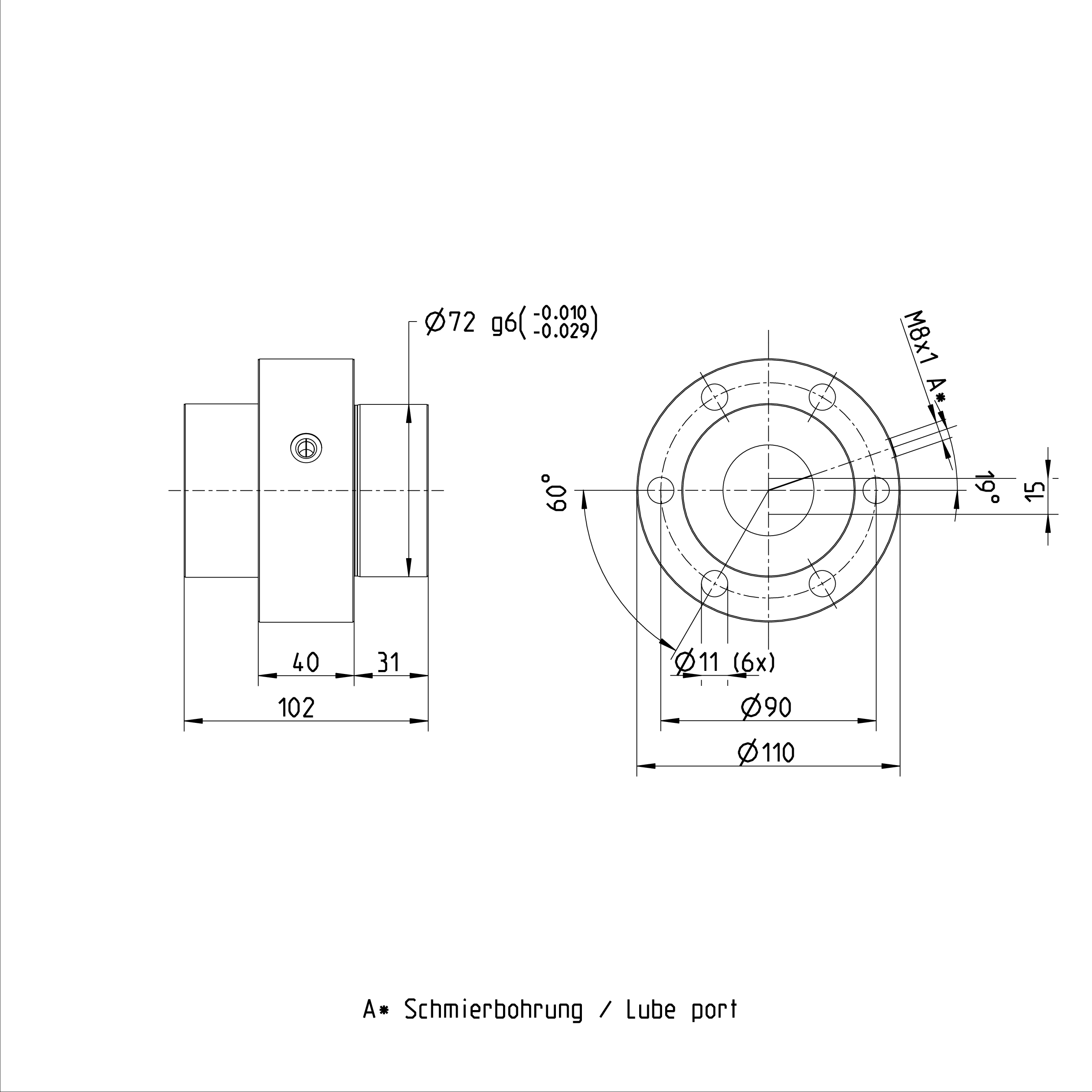 Rexroth R151249013 Ball Screw Nut | Rexroth Flange Type Single Nut FEM-E-S details