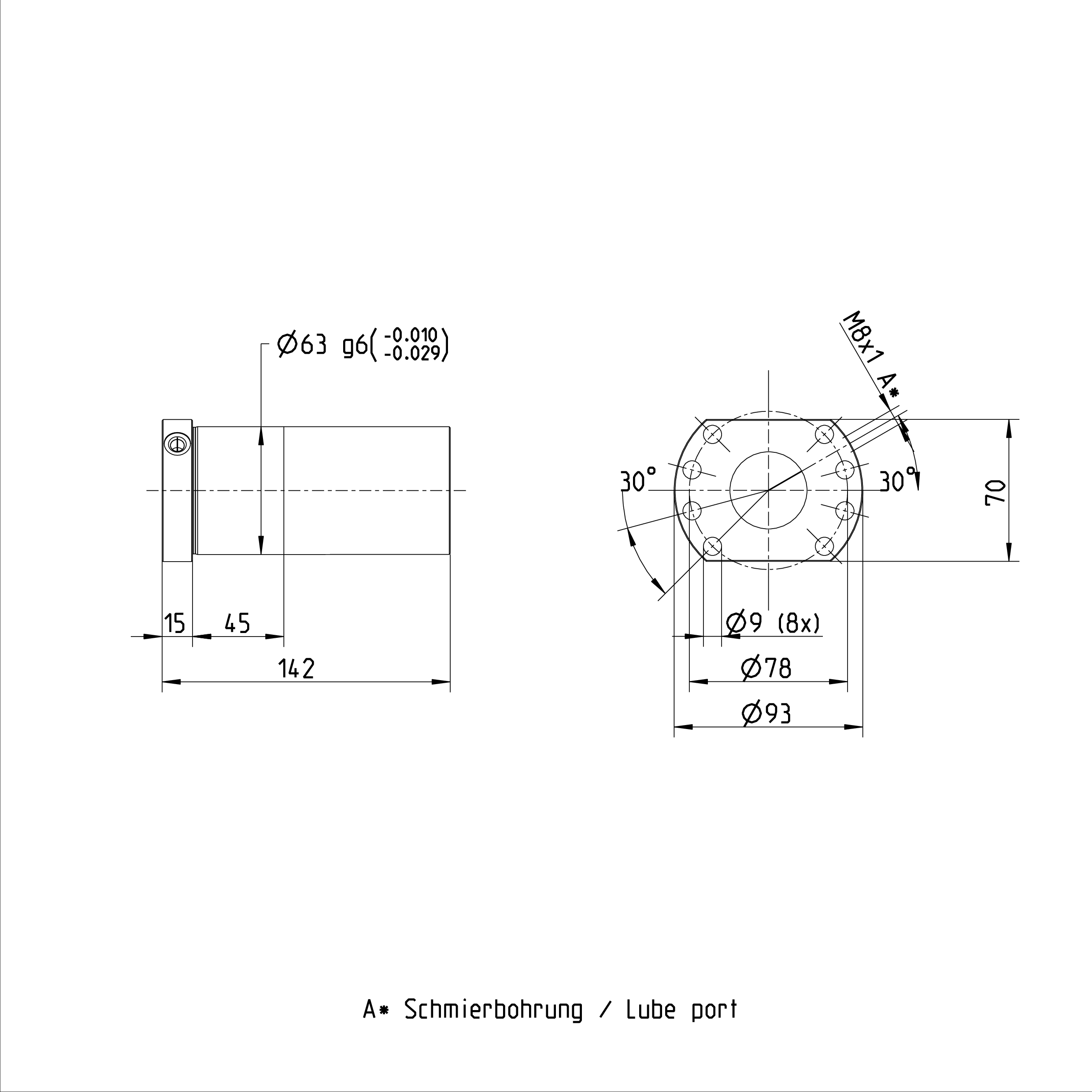 R150249063 FEM-E-B Tolerance Grades T3/T5/T7/T9 Rexroth R150249063 Ball Screw Nut  details