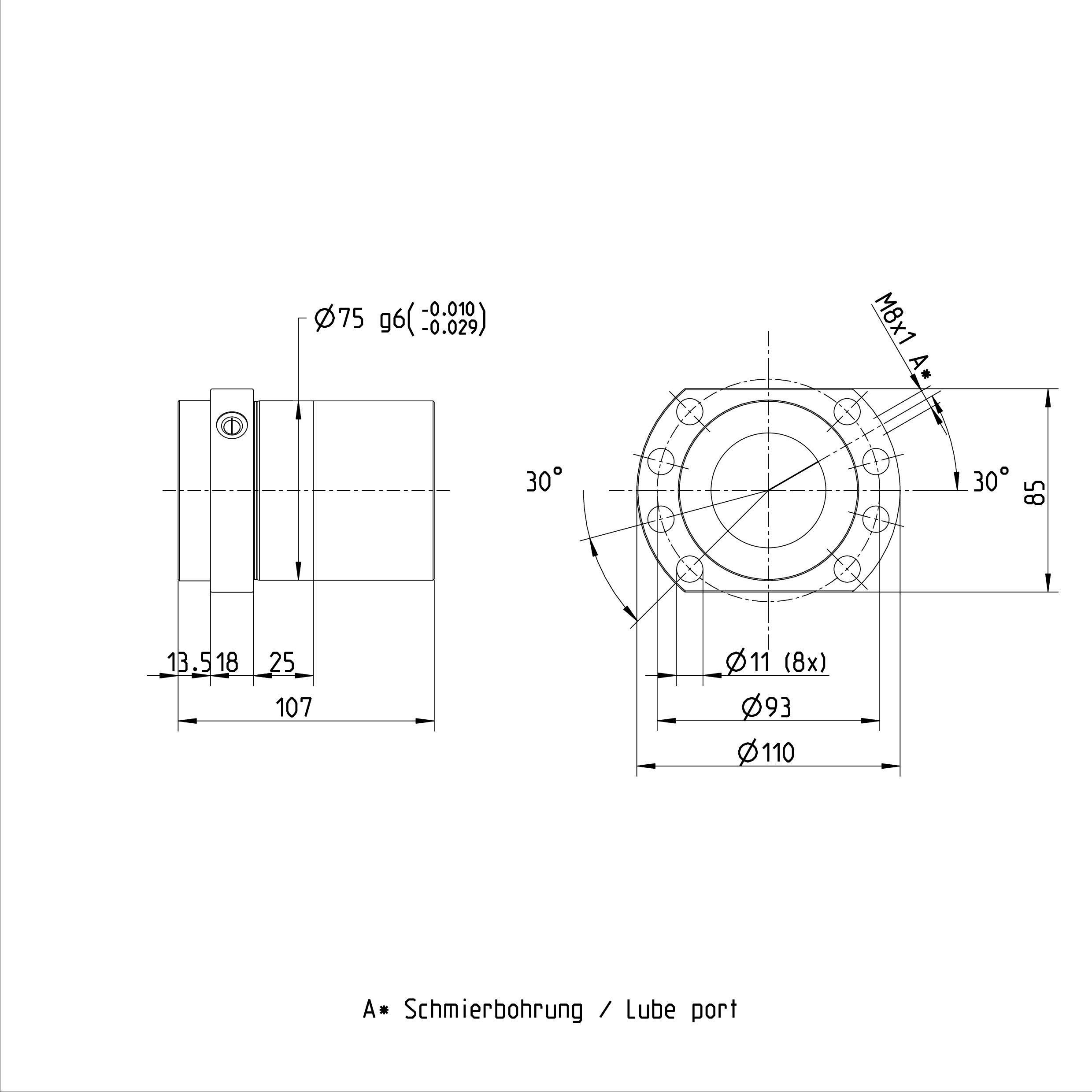 50 x 25 R x 6.5 - 6 Ball Screw R151258032 REXROTH FED-E-B Ball Screw Nut details