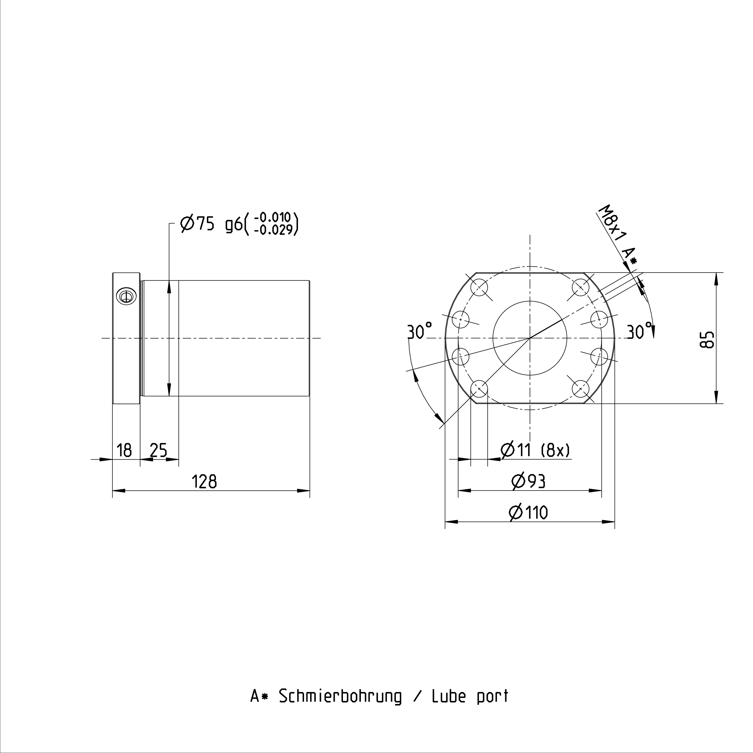 R150256064 50 x 16R x 6 - 6 50mm Diameter 16mm Lead Ball Screw Nut Rexroth Ball Nut manufacture