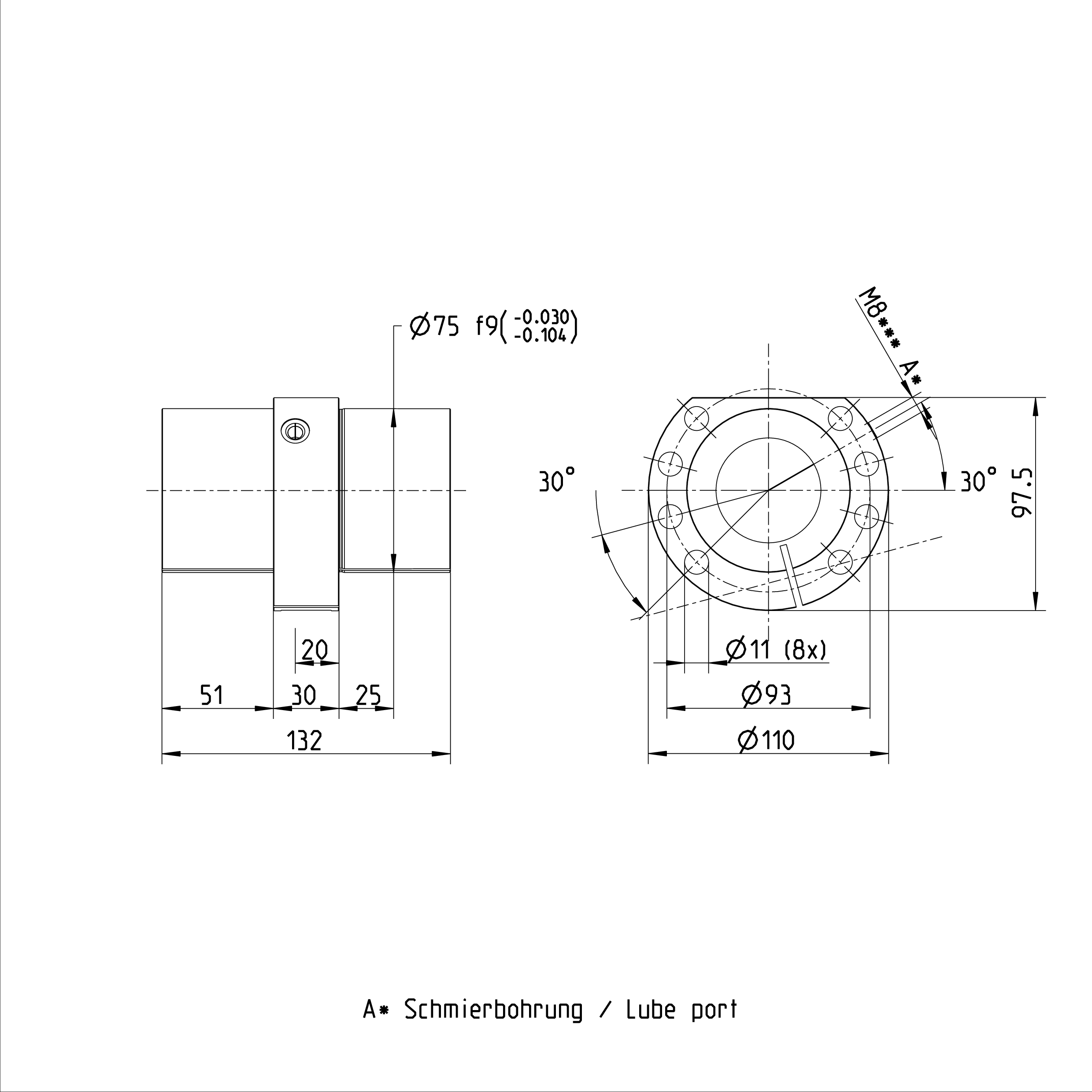 R151257076 C-type Flange Single Nut REXROTH Ball Screw Nut 50 x 20R x 6.5 - 5 factory