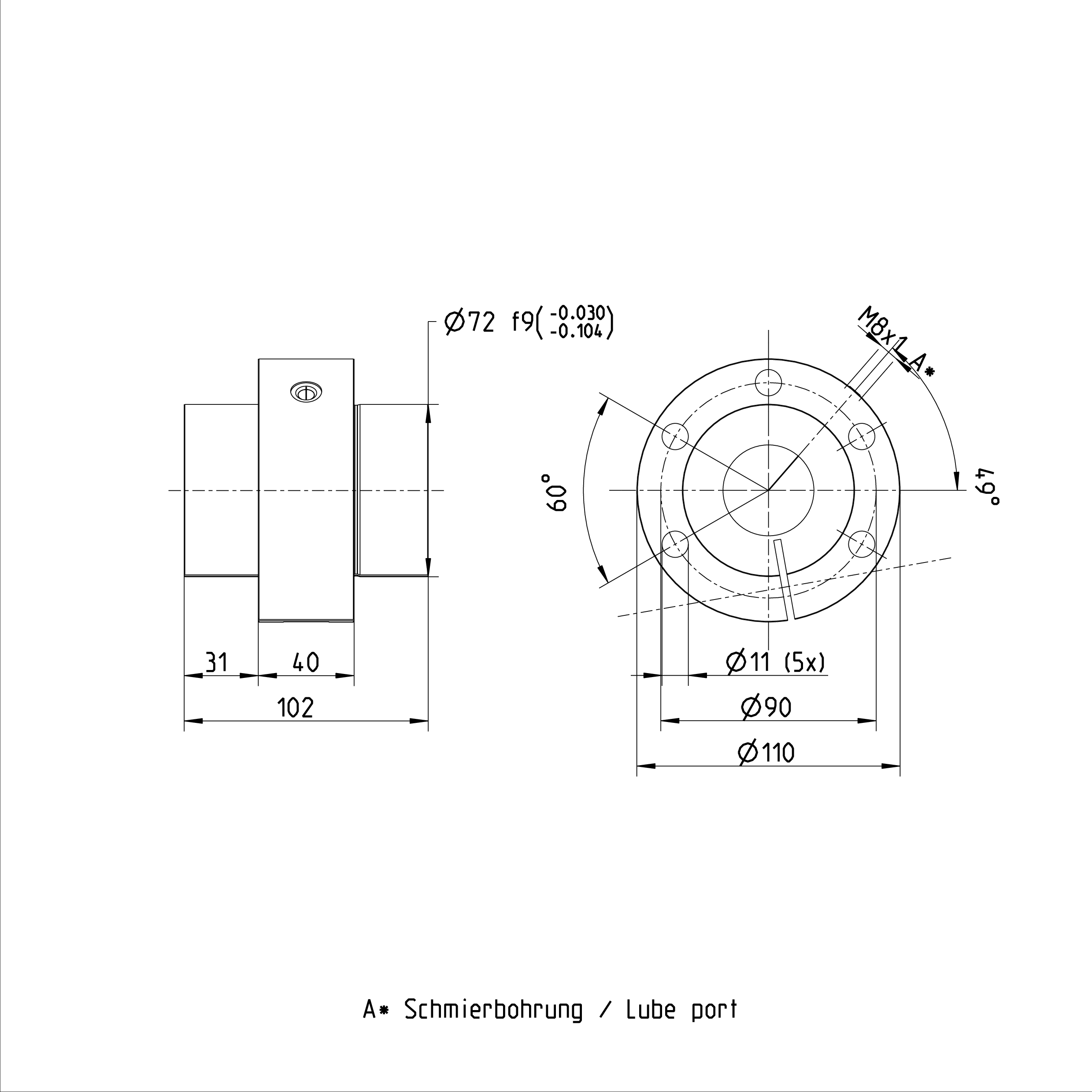 Ball Screw Nut R151249014 40 x 40R x 6 - 2 Rexroth SEM-E-S Single Nut factory