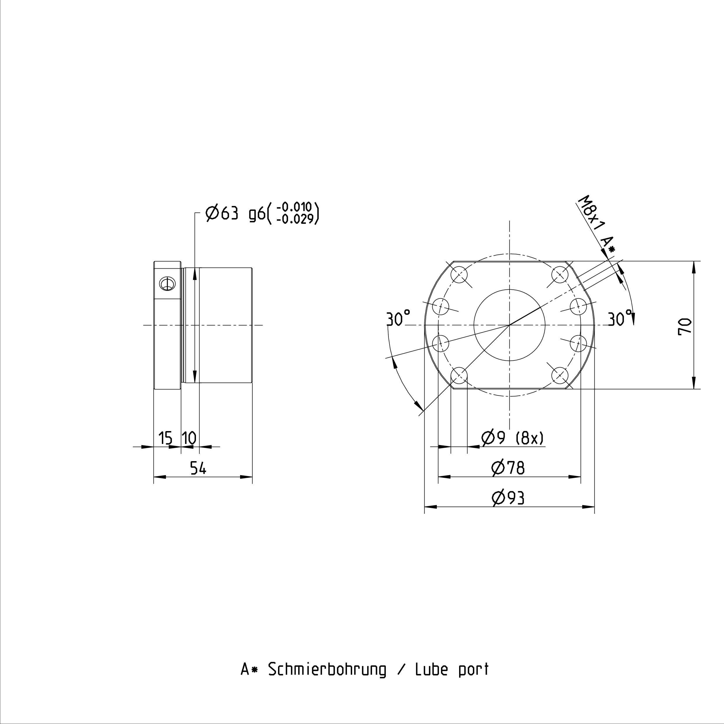 R1502 Flanged Single Nut R150241084 40 x 5R x 3.5 - 5 Rexroth Ball Nut factory