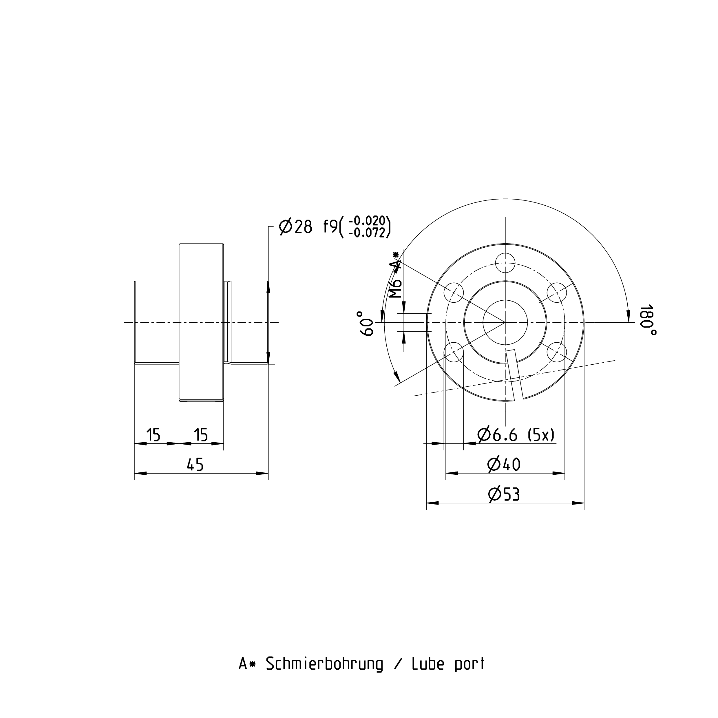R151204014 Single Ball Nut 16 x 10R x 3 - 3 Rexroth Flange Single Nut details