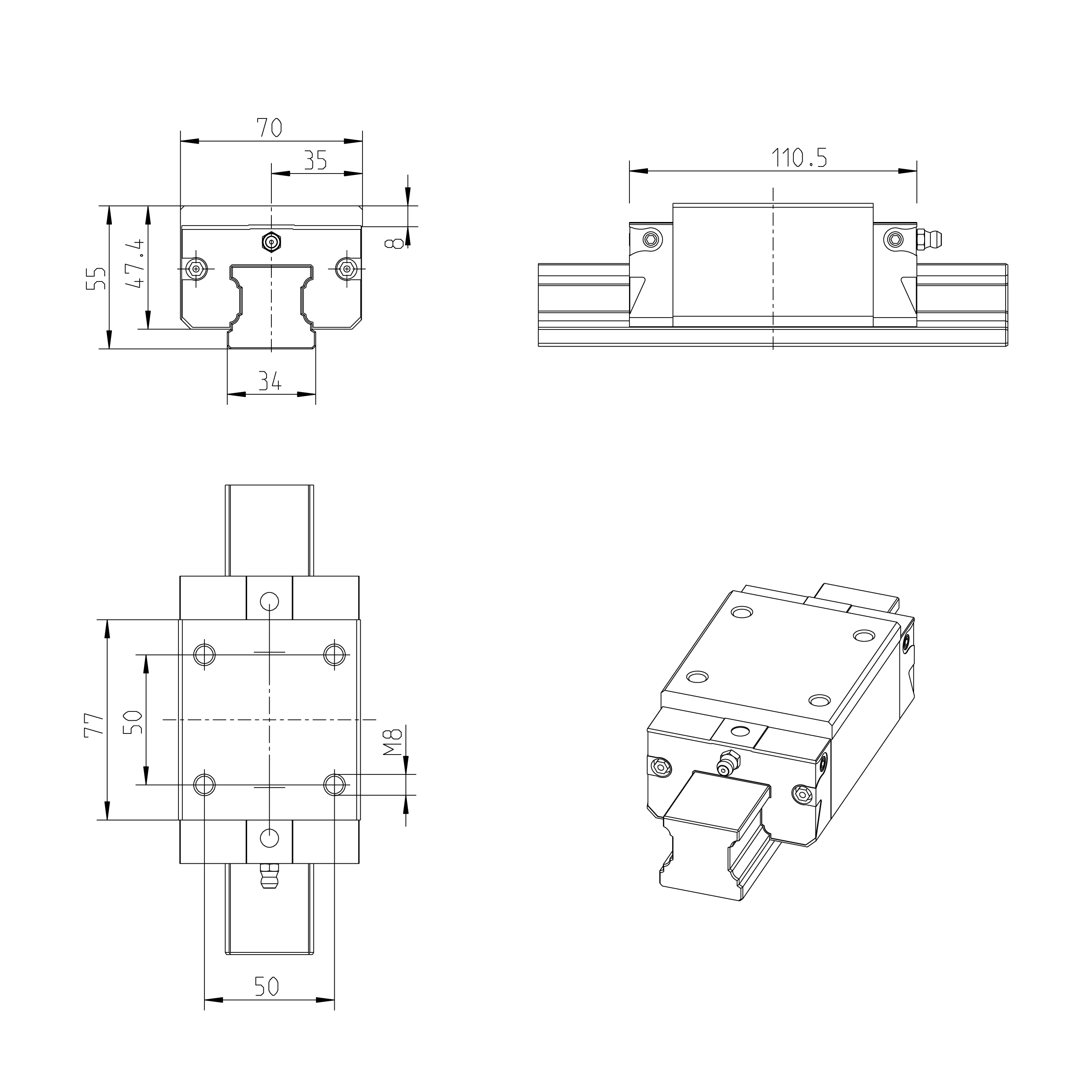 KWD-035-SNH-C0-H-1 R162139322 Rexroth R1621 Narrow Linear Slider details
