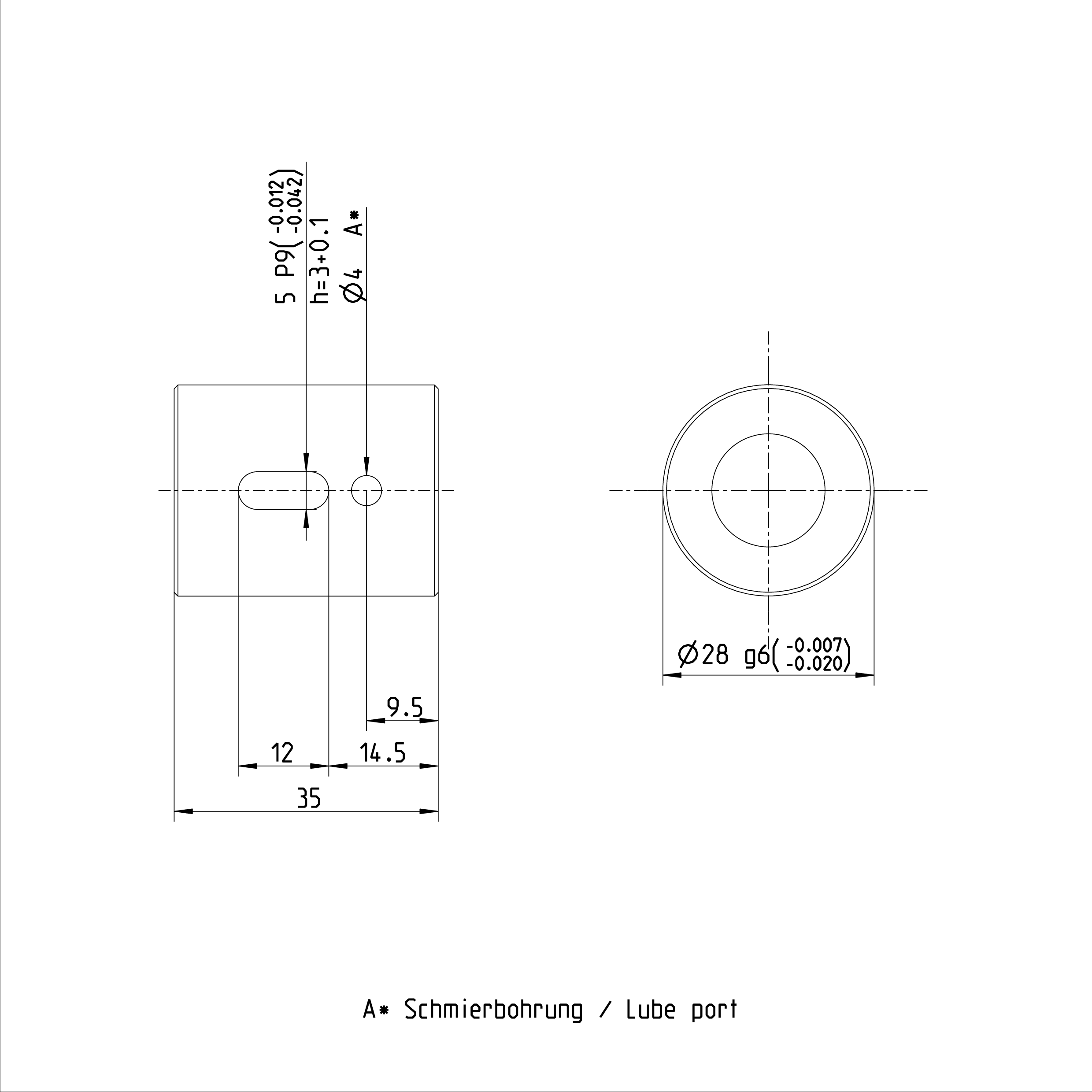 R151201022 ZEM-E-S Cylindrical Single Nut R1512 16 x 5R x 3 - 4 Ball Nut details