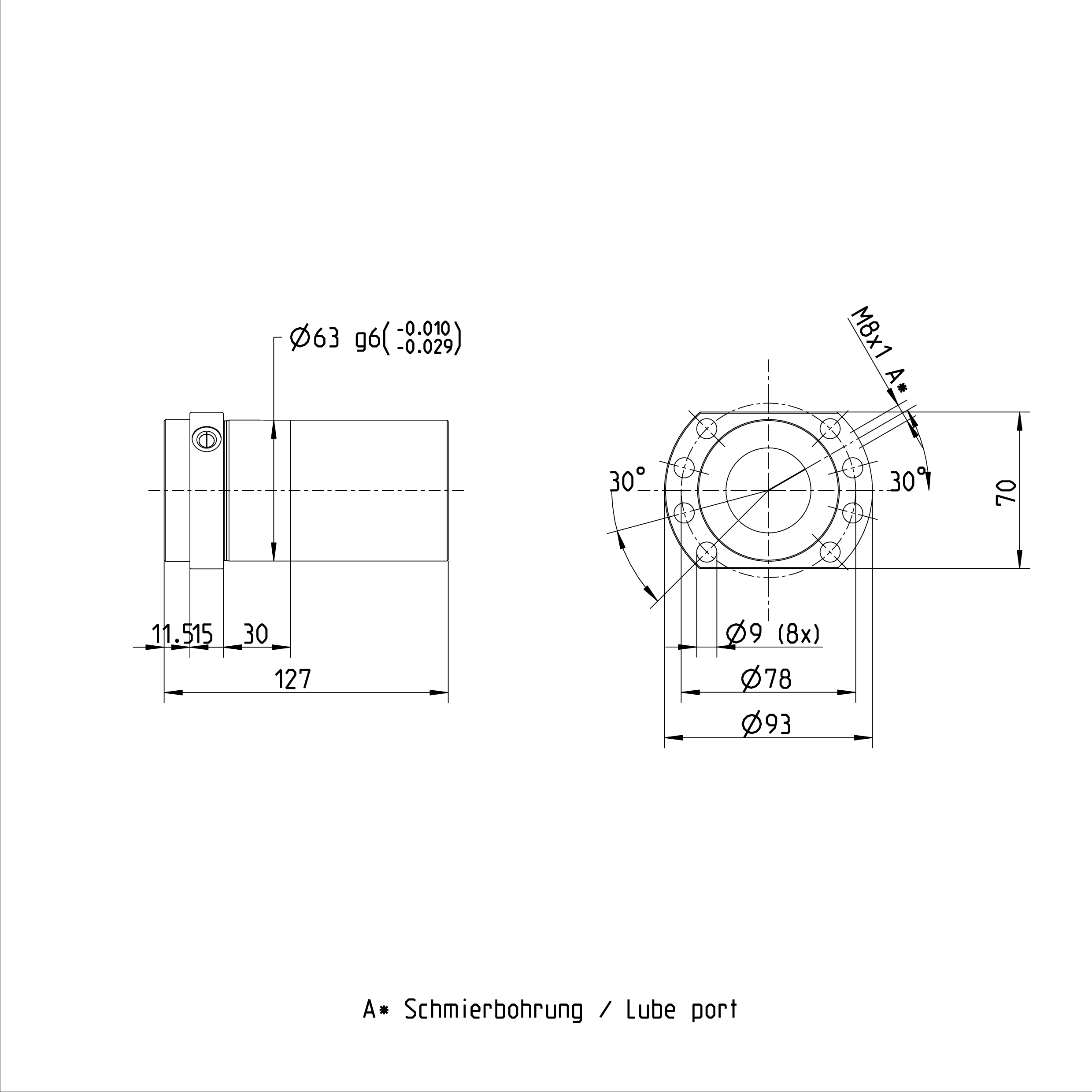 R151248032 CNC Machine Tool Ball Screw Nuts RERXROTH Double-ended Single Nut manufacture