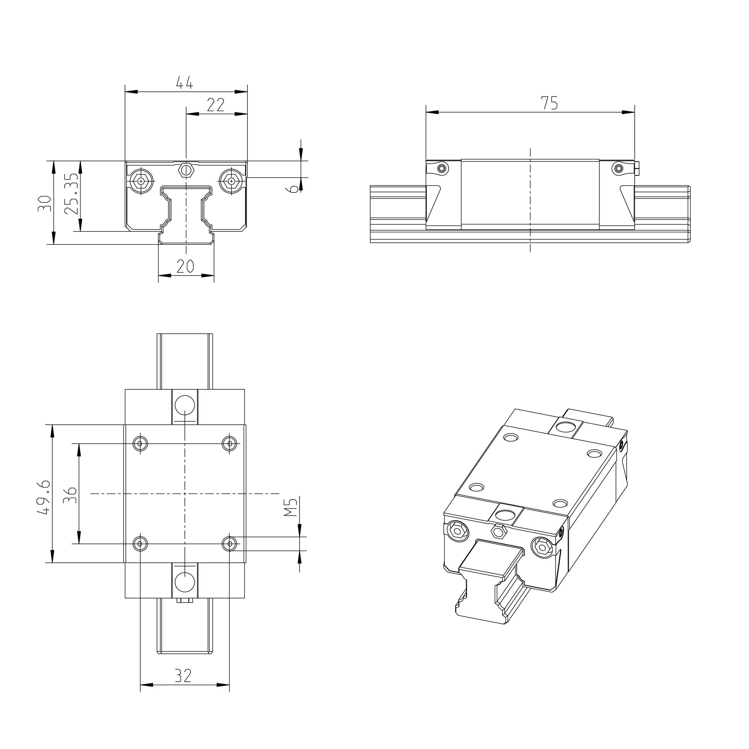 REXROTH R162281322 Ball Guide Slider KWD-020-SNS-C1-H-1 Linear Guide details