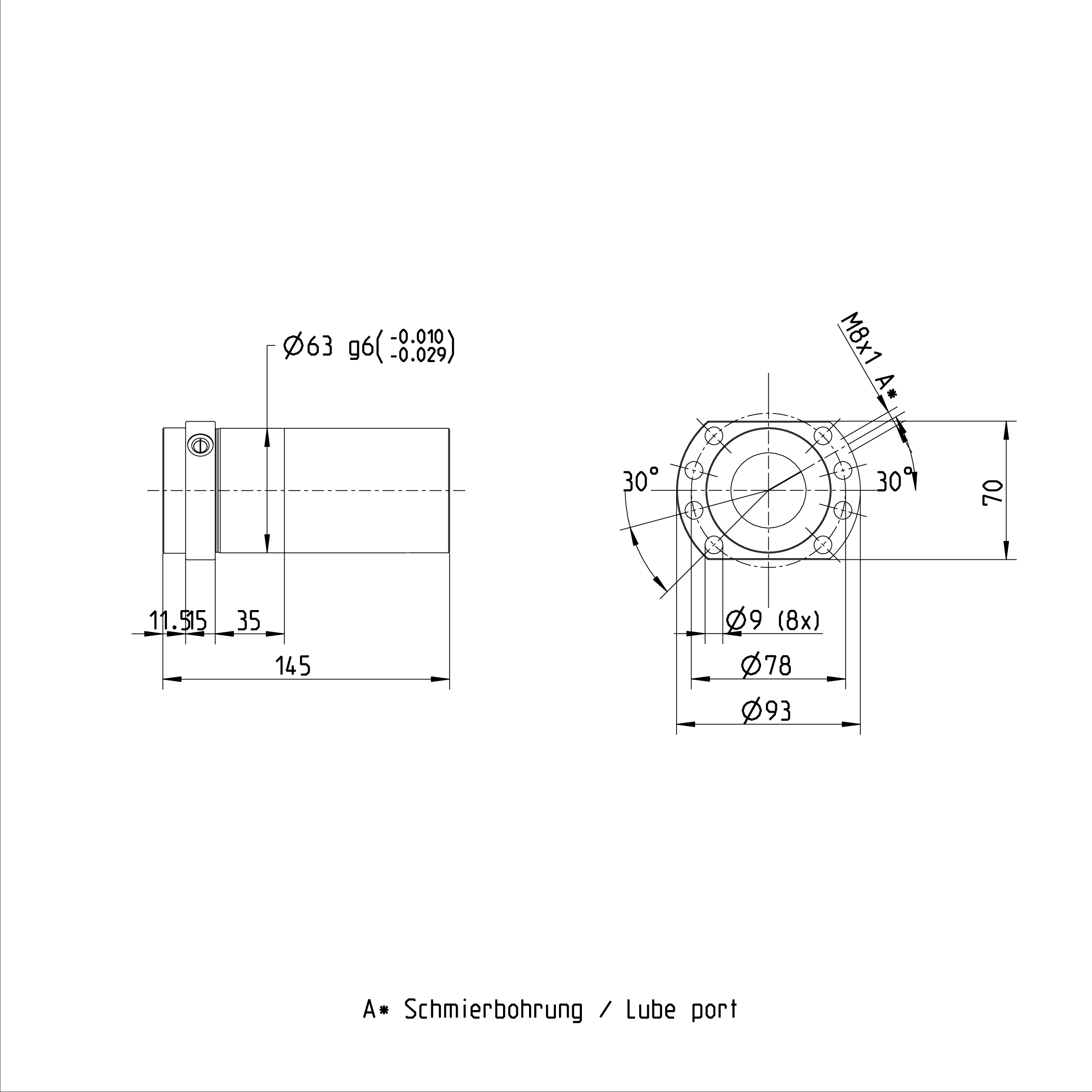 R15124A032 Flange-type Double-ended Single Nut REXROTH Right Handed Nut supplier