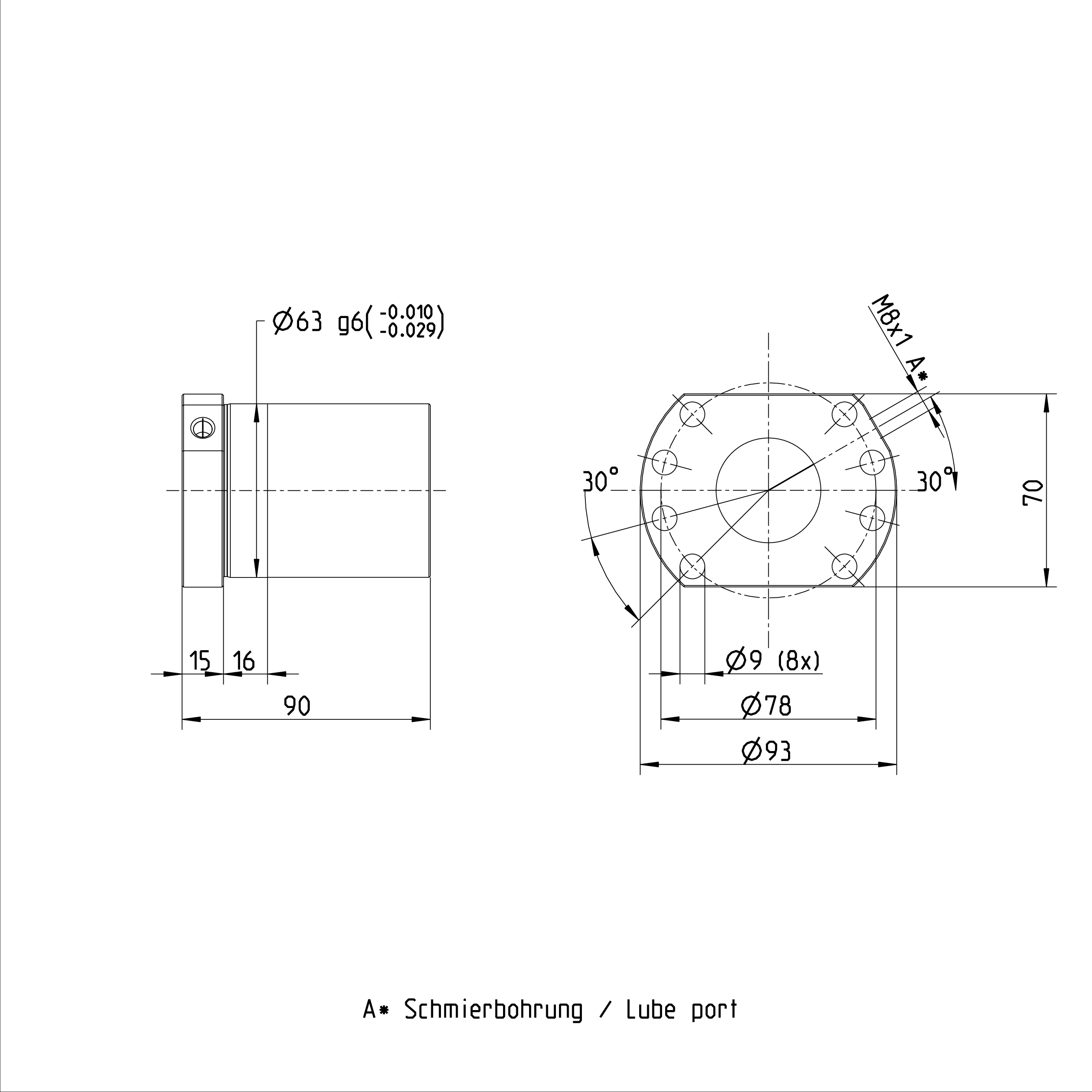 R150244084 Type B Flange Nut Rexroth Ball Nut High Rigidity Ball Screw Nut details