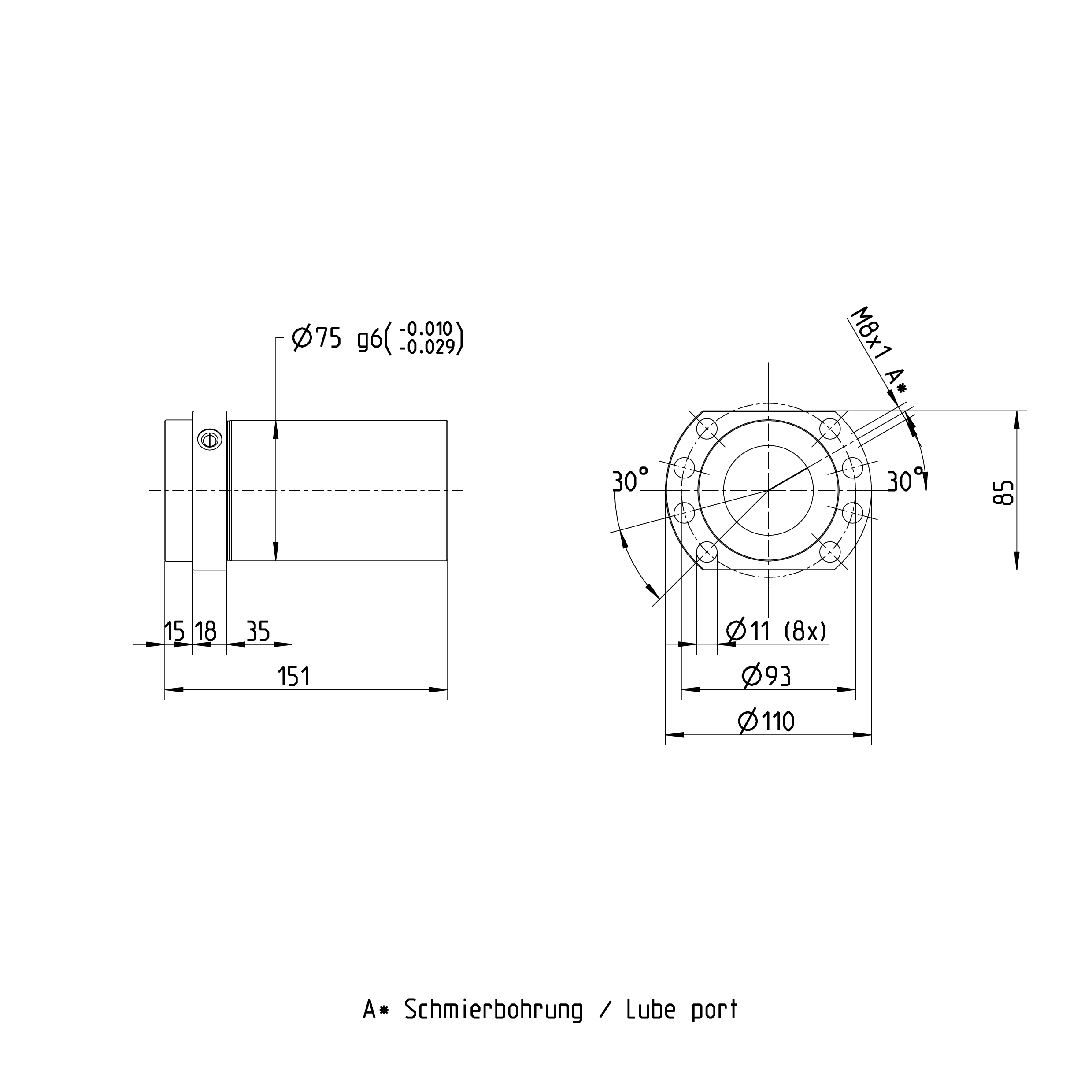 R15125A032 Rexroth FED-E-B Ball Screw Pair Nut 50 x 30 R x 6.5 - 6 factory